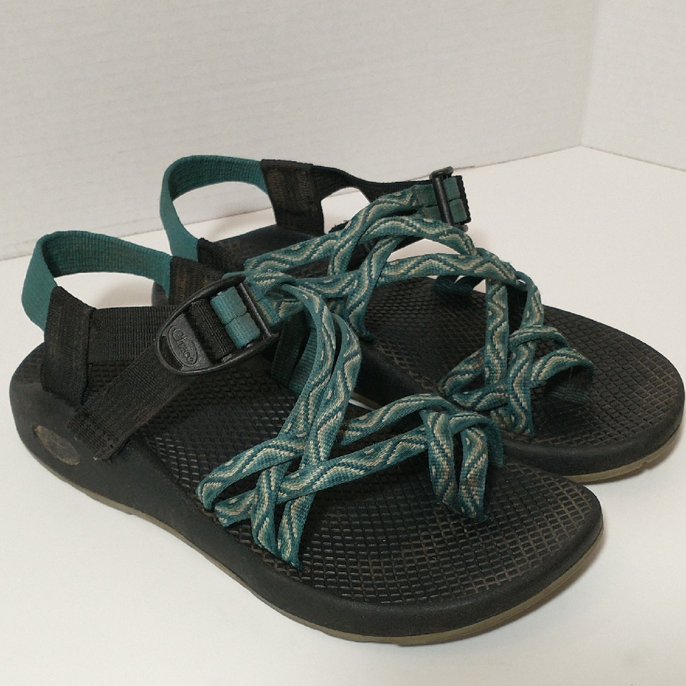 Chaco Sandal, Aqua And Cream, Size Women's 7, Hiking And‎ Water Sports